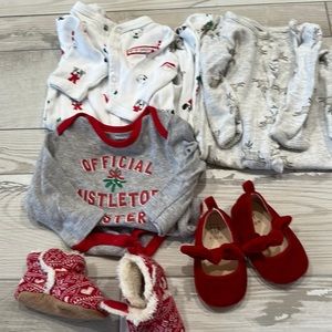 6 months baby girl sleepers, booties, shoes